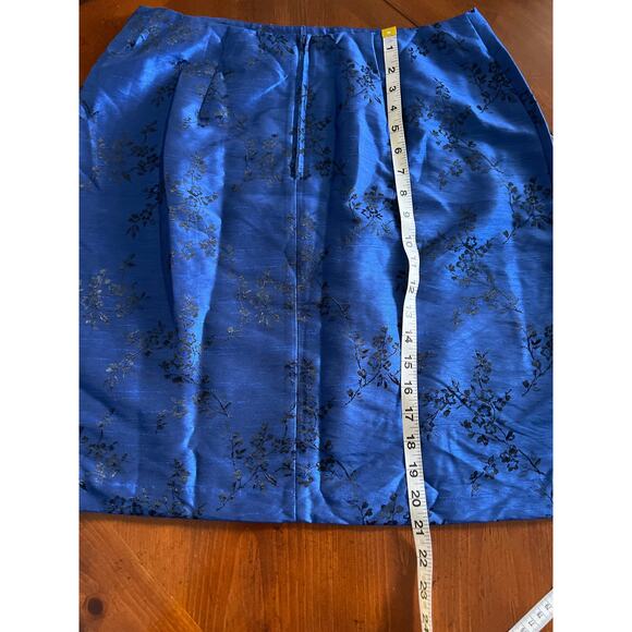 Scarlett Blue and Black Floral Print Jacket Top & Skirt Vintage 2 Piece Size 10 - Picture 10 of 10